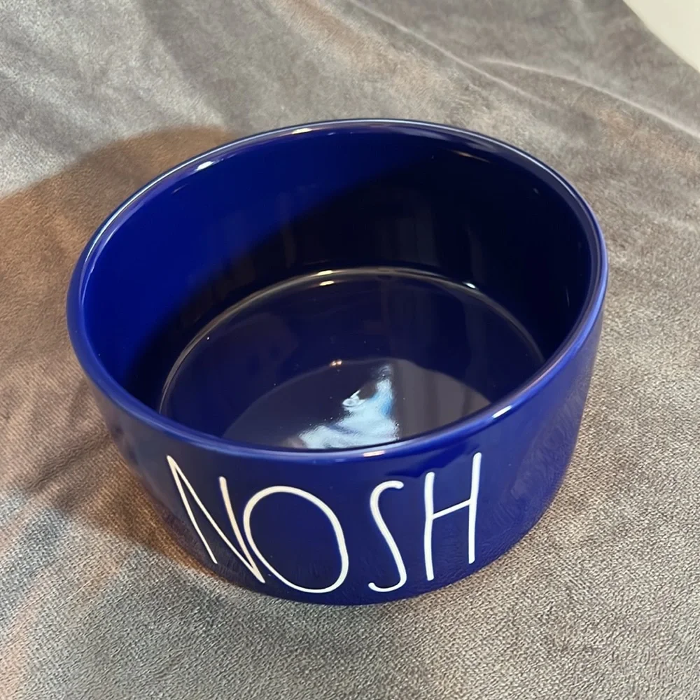 Rae Dunn Nosh Hanukkah Blue Ceramic Dog Bowl